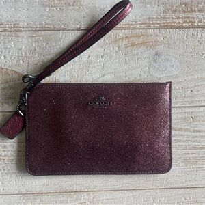 Coach Sparkle Wristlet in Burgundy
